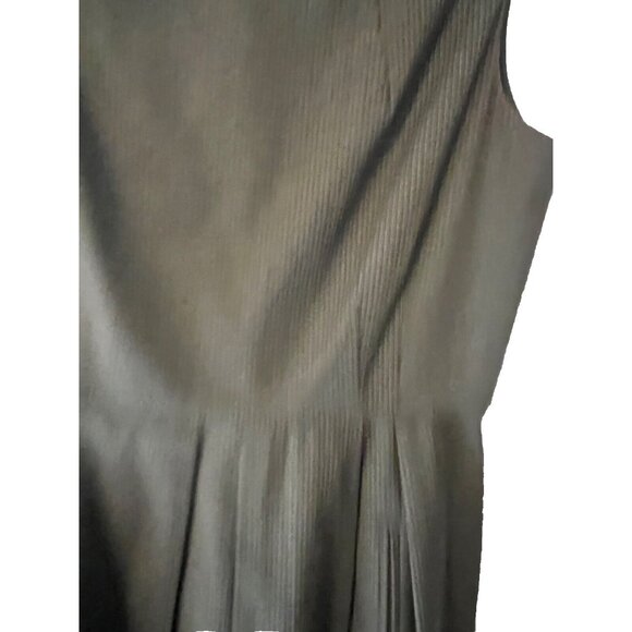 THEORY Dress 6 Gray Pinstripe A Line Pockets Cotton Blend Sleeveless Cotton Wool - Picture 6 of 8